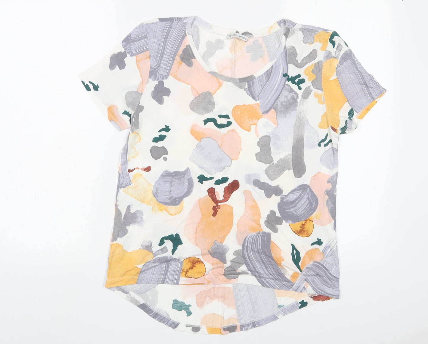 Womens UK Size M Zara Multicoloured Basic T-Shirt