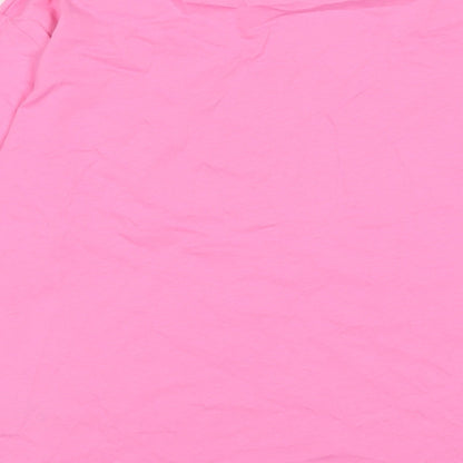 Marks and Spencer Girls Pink Cotton Basic T-Shirt Size 12-13 Years Crew Neck Pullover - Bondi Beach