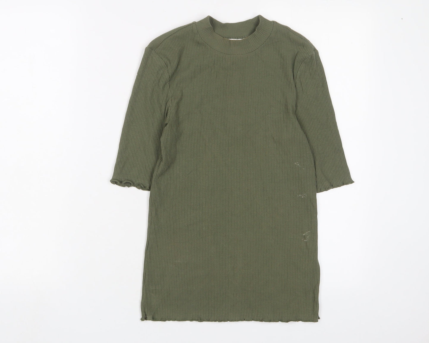 Womens UK Size XS Selected Femme Green Basic T-Shirt