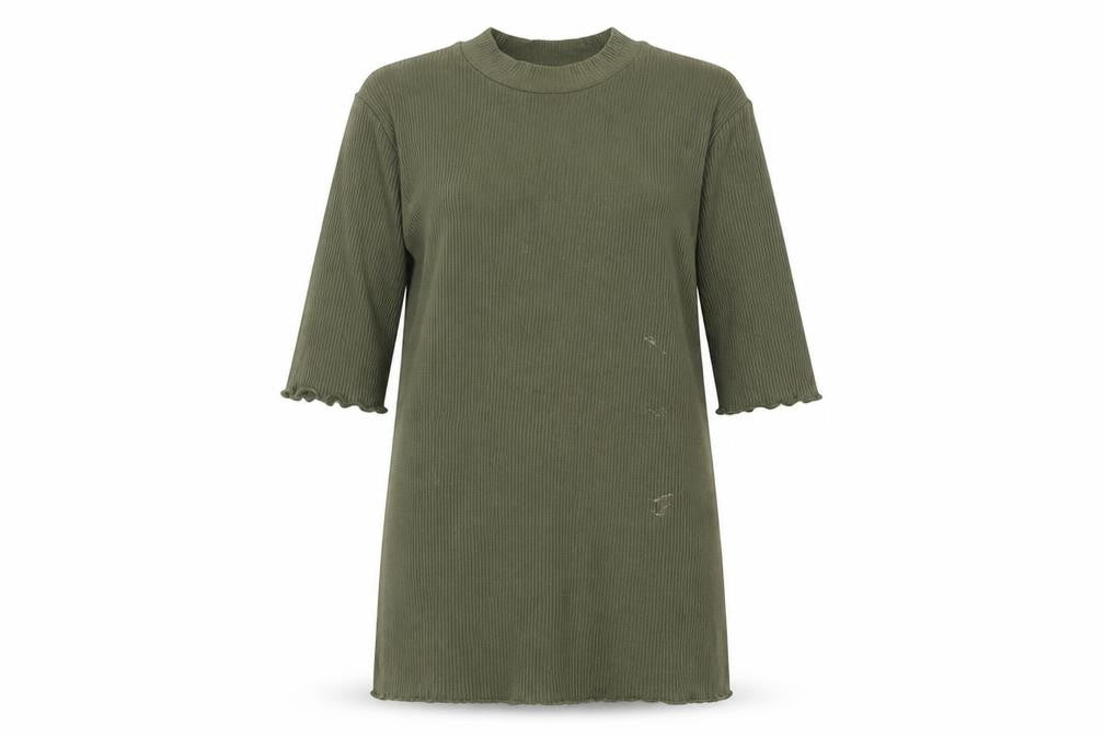 Womens UK Size XS Selected Femme Green Basic T-Shirt