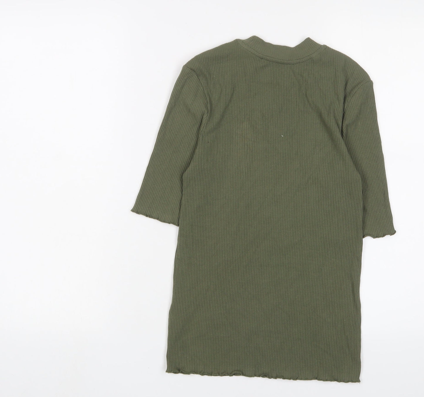 Womens UK Size XS Selected Femme Green Basic T-Shirt
