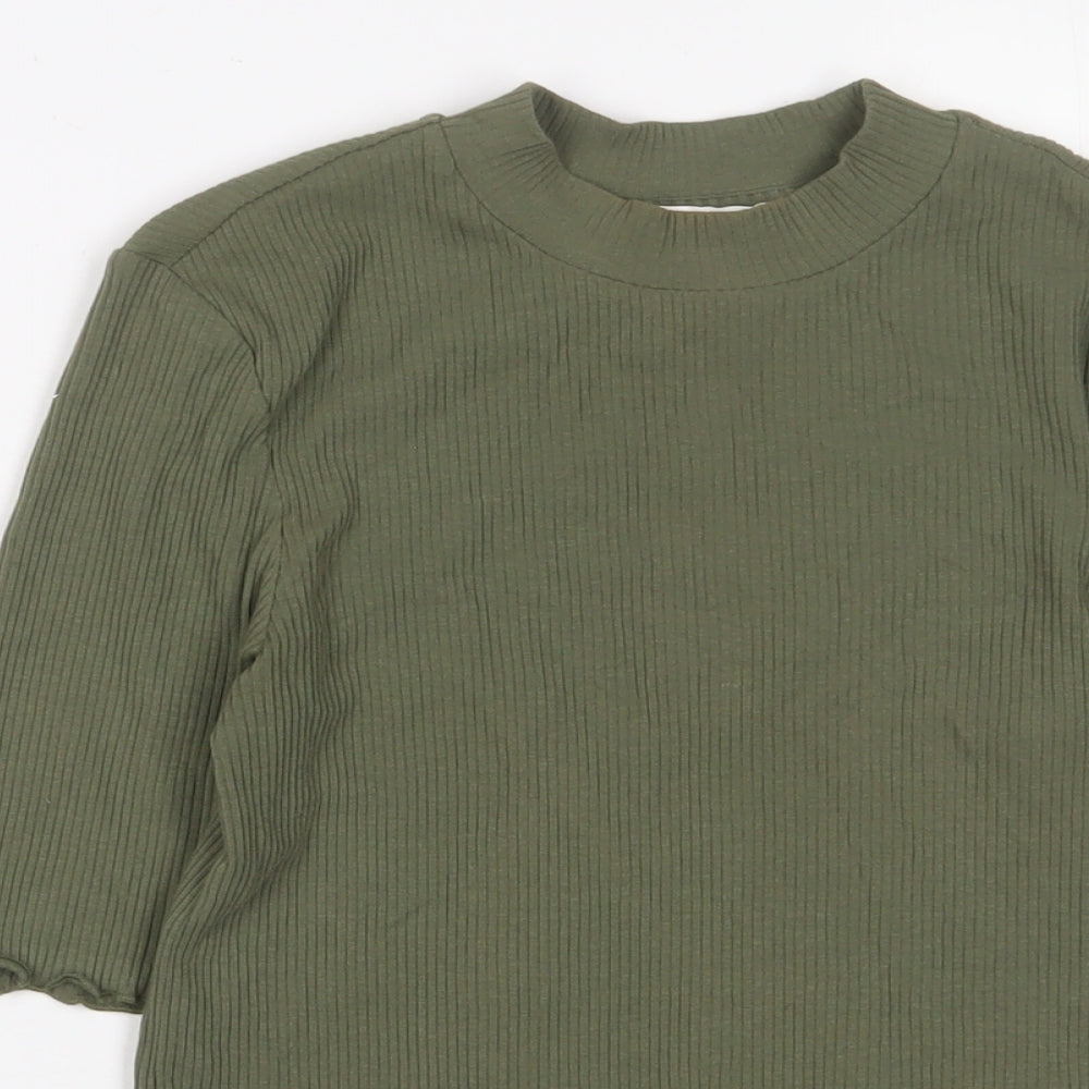Womens UK Size XS Selected Femme Green Basic T-Shirt