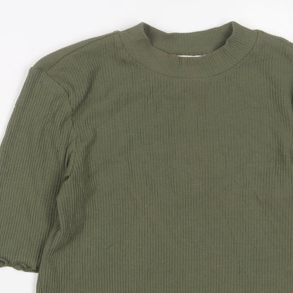 Womens UK Size XS Selected Femme Green Basic T-Shirt