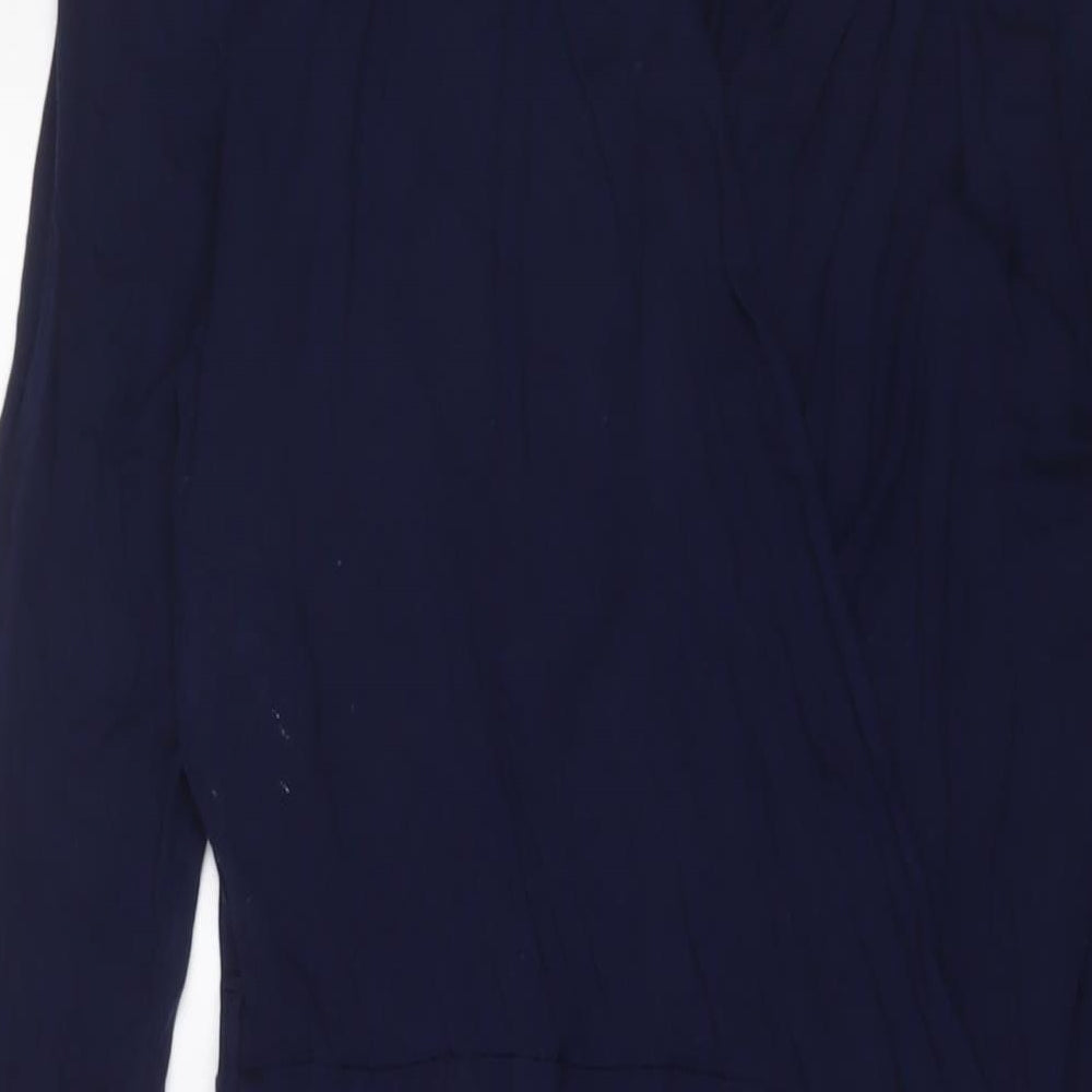 Warehouse Womens Blue Viscose A-Line Size 12 V-Neck Pullover