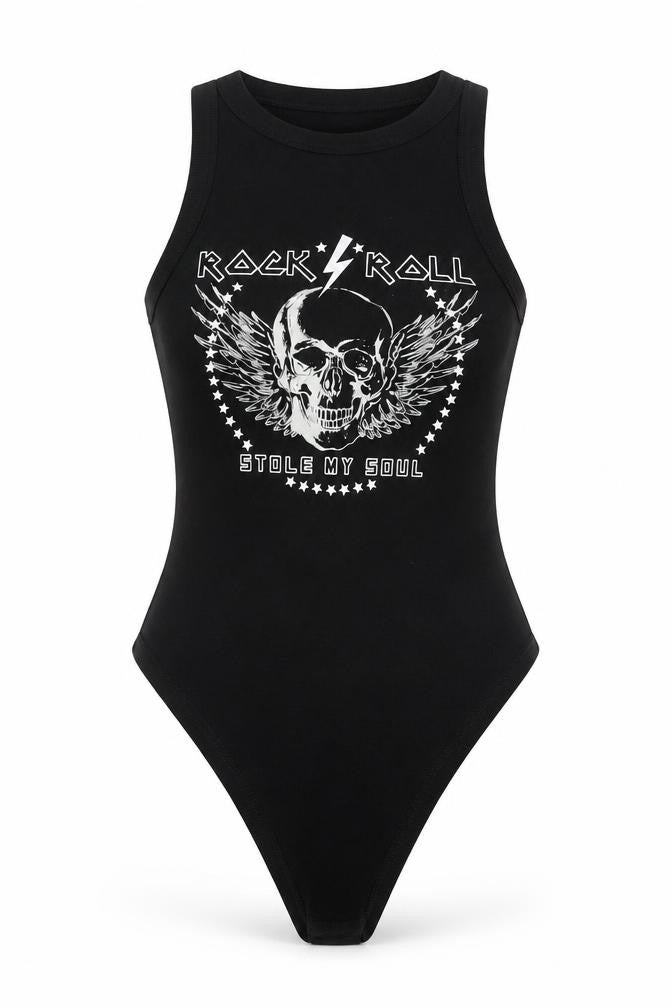 Womens UK Size 10 River Island One-Piece Black Bodysuit