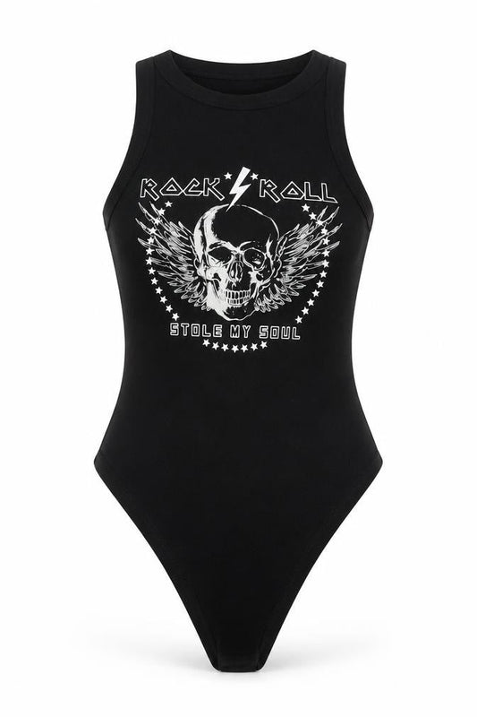 Womens UK Size 10 River Island One-Piece Black Bodysuit
