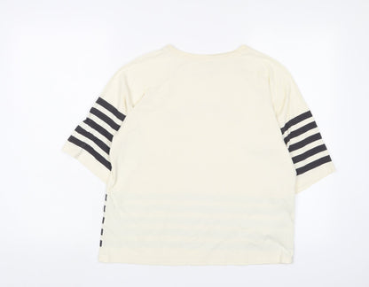 Womens UK Size 6 River Island Beige Basic T-Shirt