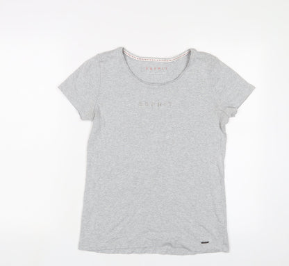 Womens UK Size M Esprit Grey Basic T-Shirt