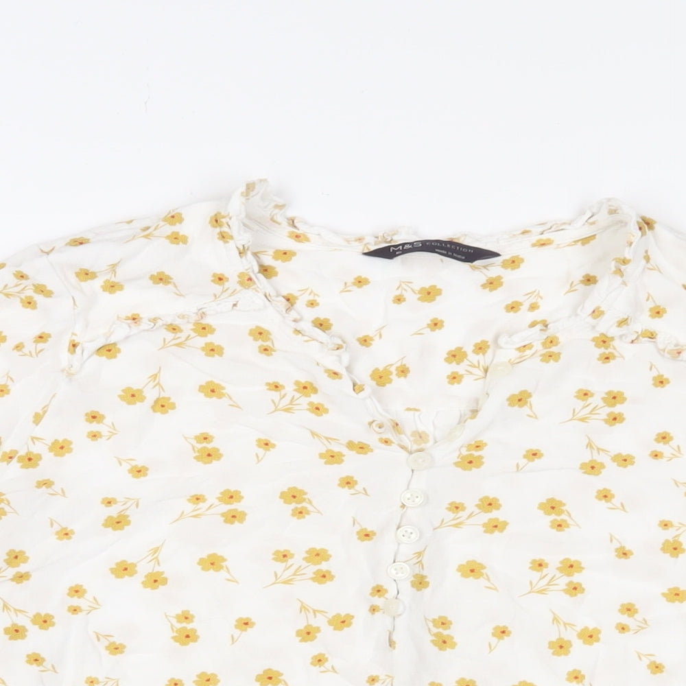 Womens UK Size 16 Marks and Spencer White Basic Blouse