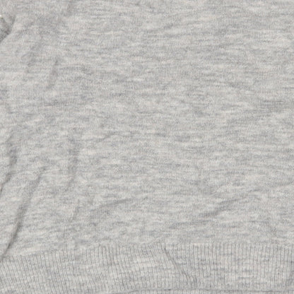H&M Womens Grey Crew Neck Polyester Pullover Jumper Size XS - Beaded