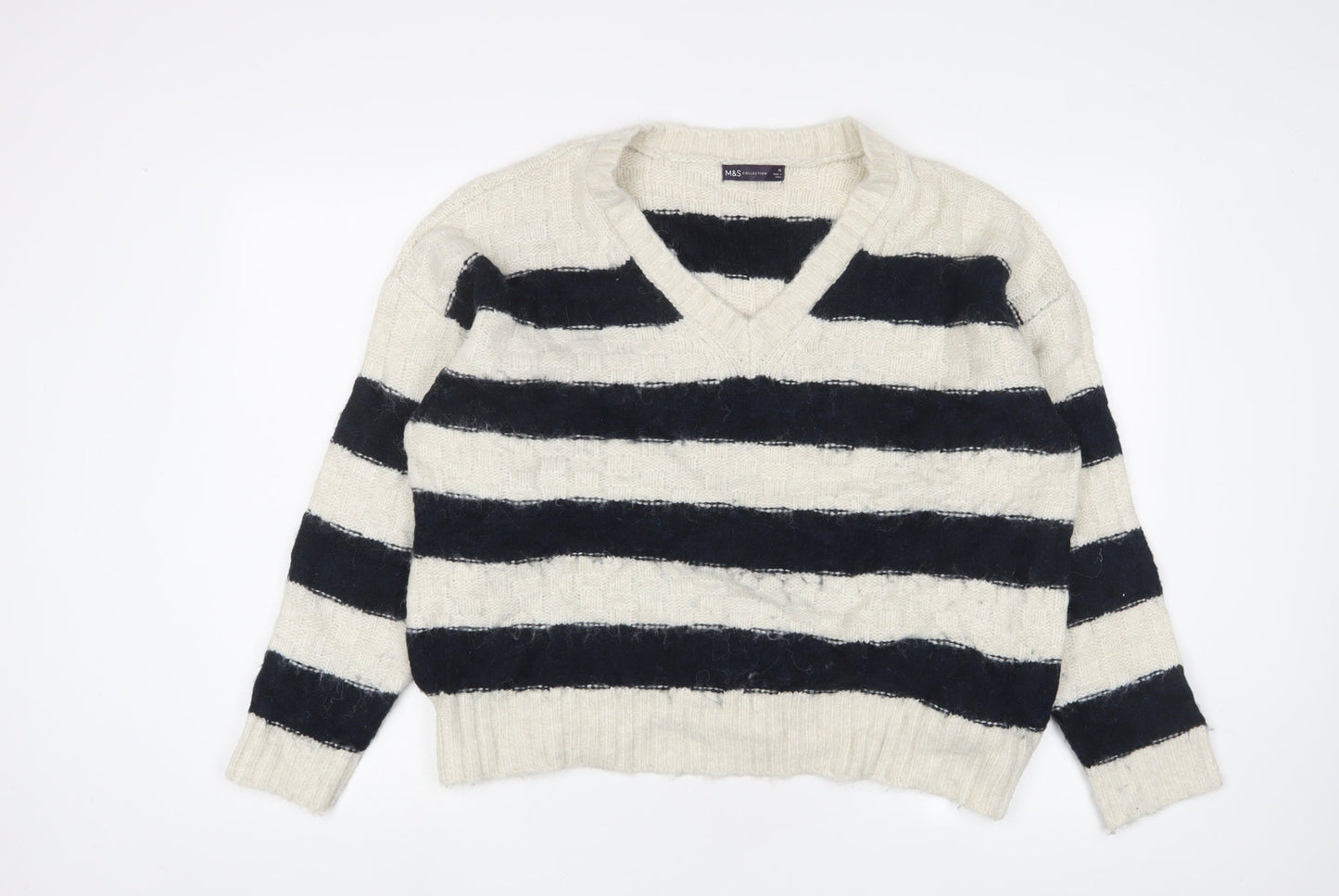 Womens UK Size XL Marks and Spencer White Pullover Jumper