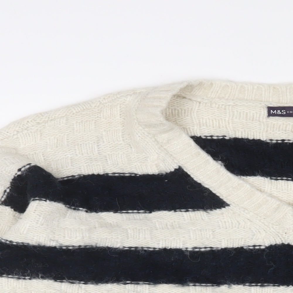 Womens UK Size XL Marks and Spencer White Pullover Jumper