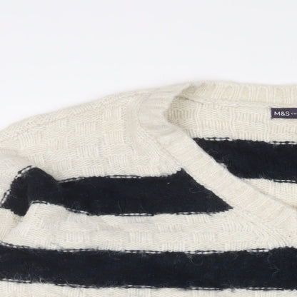 Womens UK Size XL Marks and Spencer White Pullover Jumper