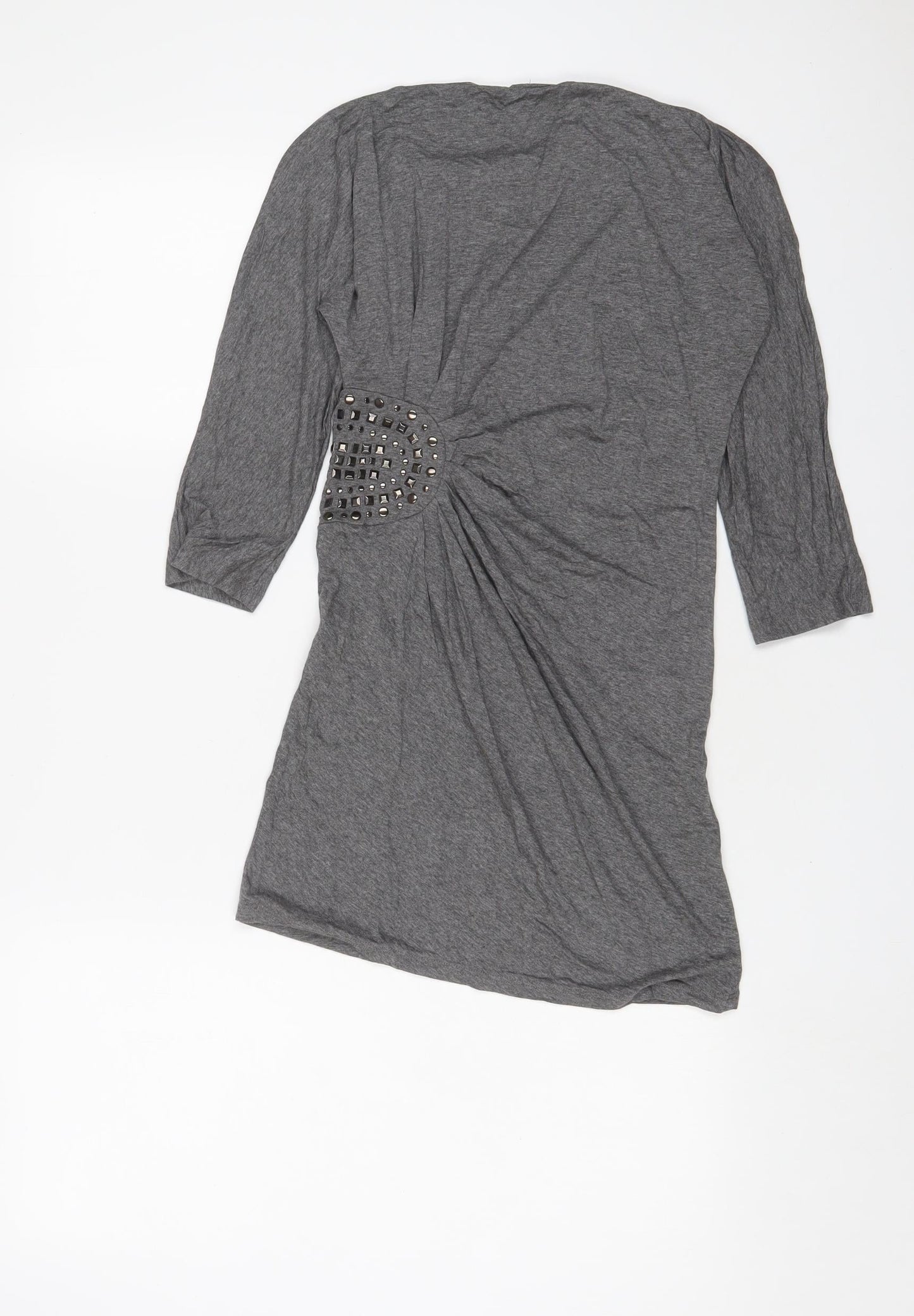 Womens UK Size S Zara Grey Basic T-Shirt