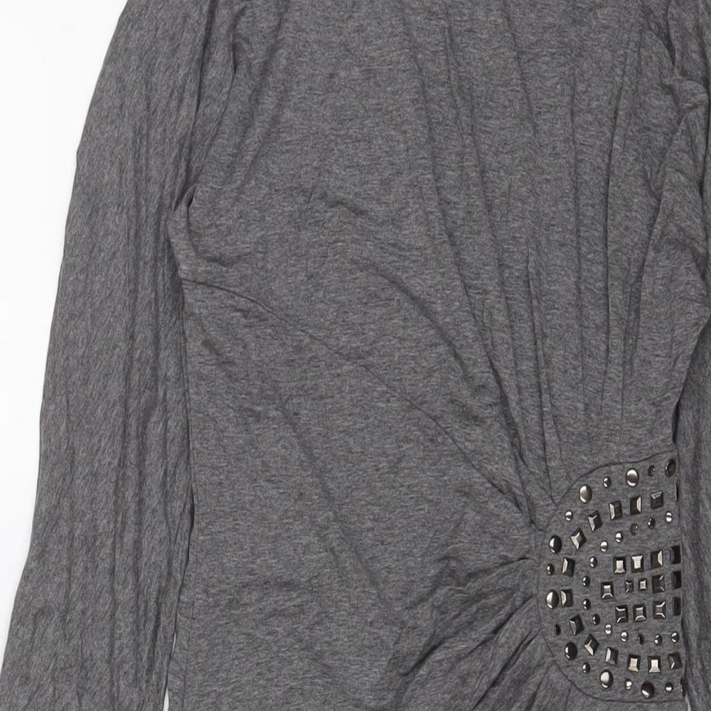 Womens UK Size S Zara Grey Basic T-Shirt