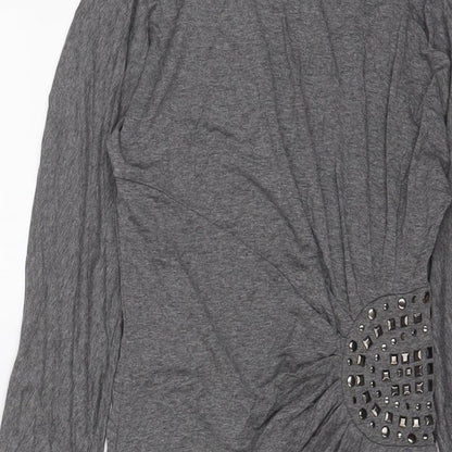 Womens UK Size S Zara Grey Basic T-Shirt