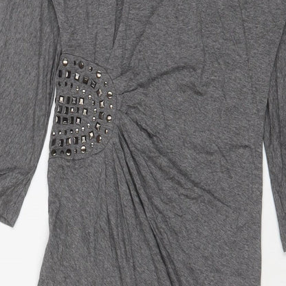 Womens UK Size S Zara Grey Basic T-Shirt