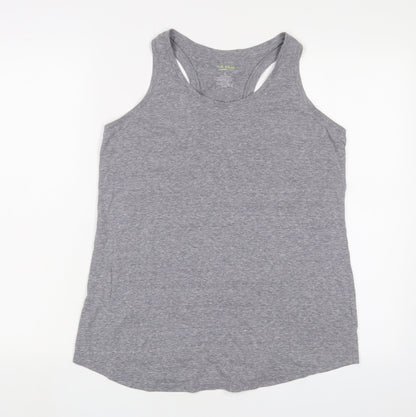 Tek Gear Womens Grey Cotton Basic Tank Size L Scoop Neck Pullover