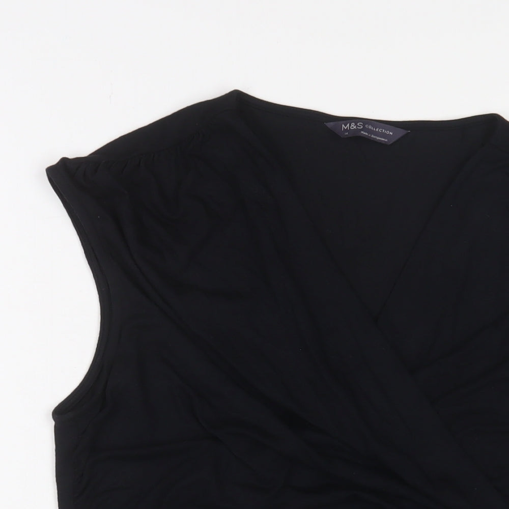 Womens UK Size 14 Marks and Spencer Black Basic Tank