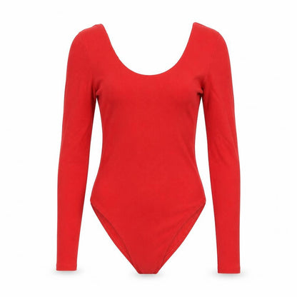 River Island Womens Red Cotton Bodysuit One-Piece Size 10 Snap
