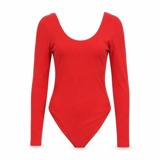 River Island Womens Red Cotton Bodysuit One-Piece Size 10 Snap