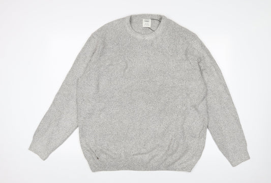 Marks and Spencer Mens Grey Crew Neck Polyamide Pullover Jumper Size 2XL Long Sleeve
