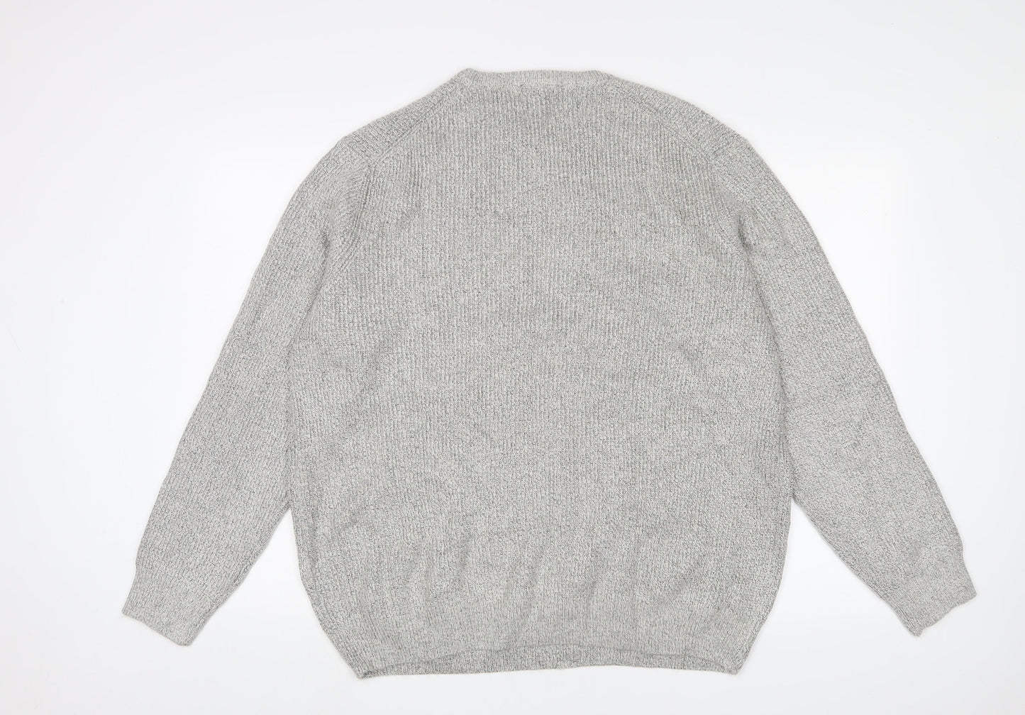 Marks and Spencer Mens Grey Crew Neck Polyamide Pullover Jumper Size 2XL Long Sleeve