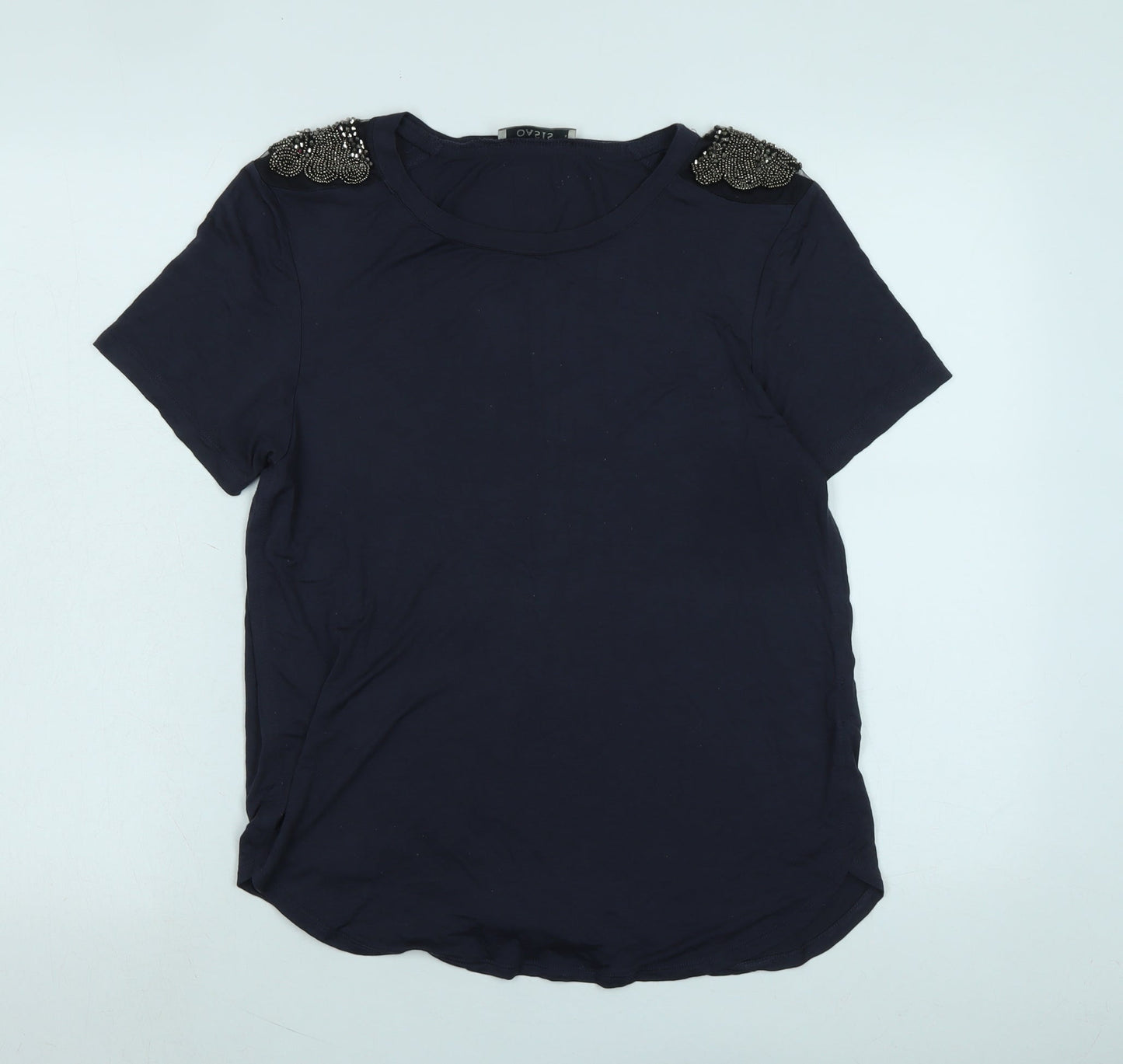 Womens UK Size L Oasis Blue Basic T-Shirt