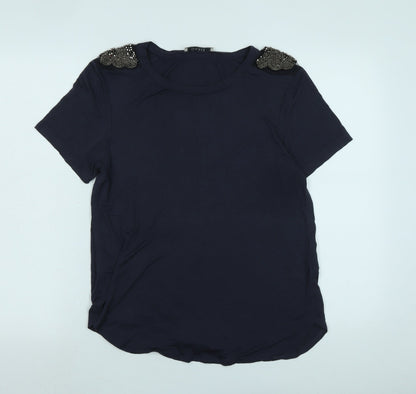 Womens UK Size L Oasis Blue Basic T-Shirt