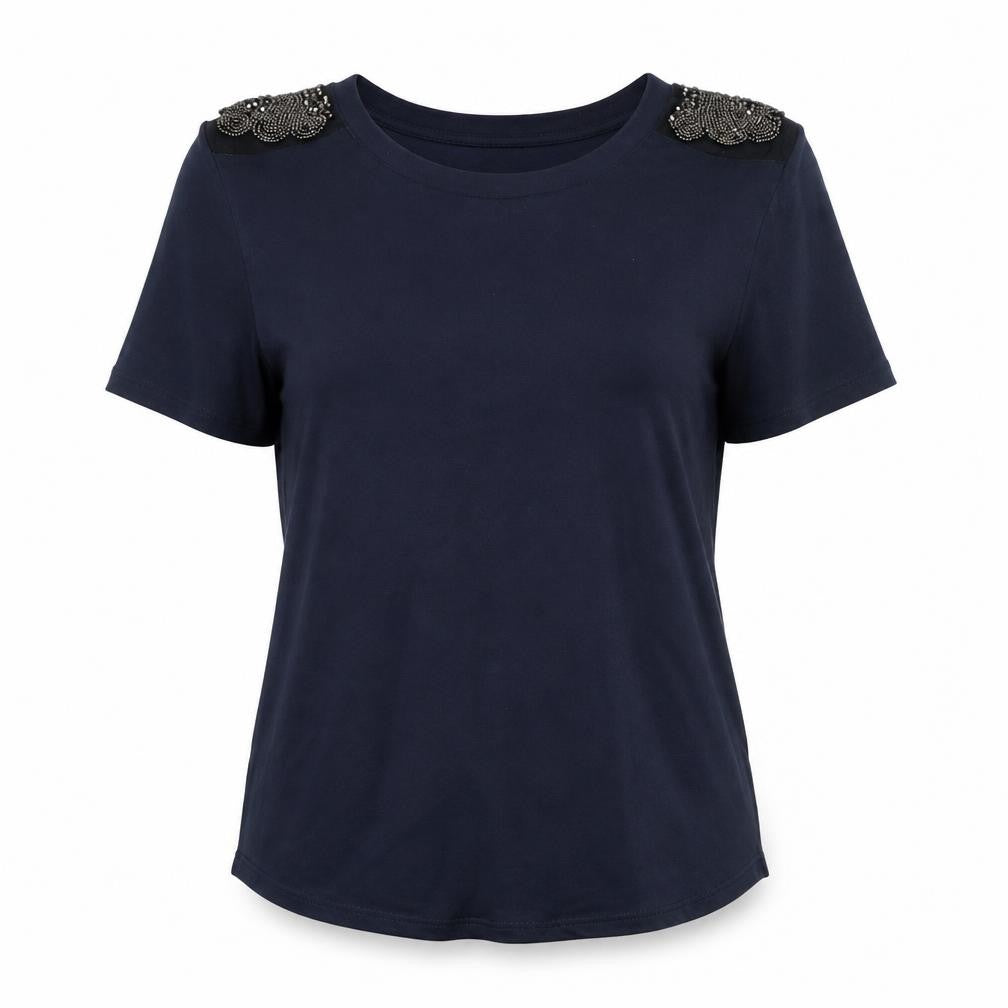 Womens UK Size L Oasis Blue Basic T-Shirt