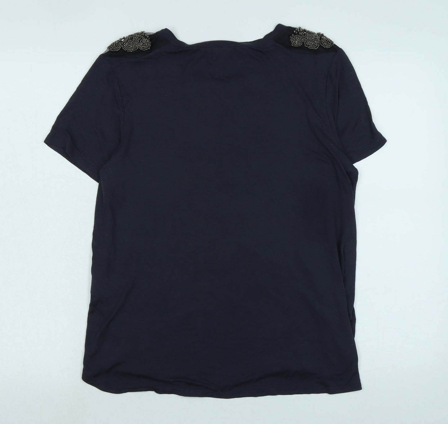 Womens UK Size L Oasis Blue Basic T-Shirt