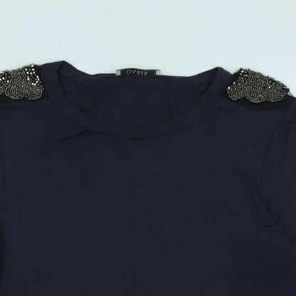Womens UK Size L Oasis Blue Basic T-Shirt