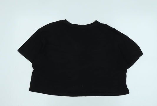 Womens UK Size S Disney Black Basic T-Shirt
