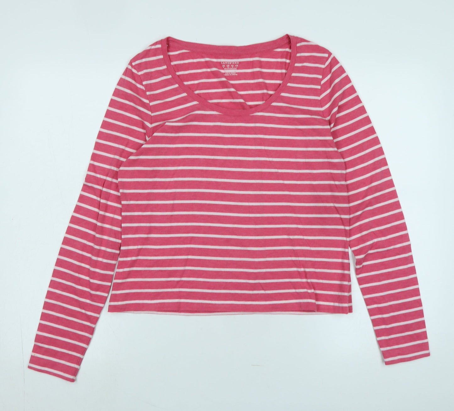 Womens UK Size M Lands' End Pink Jersey T-Shirt