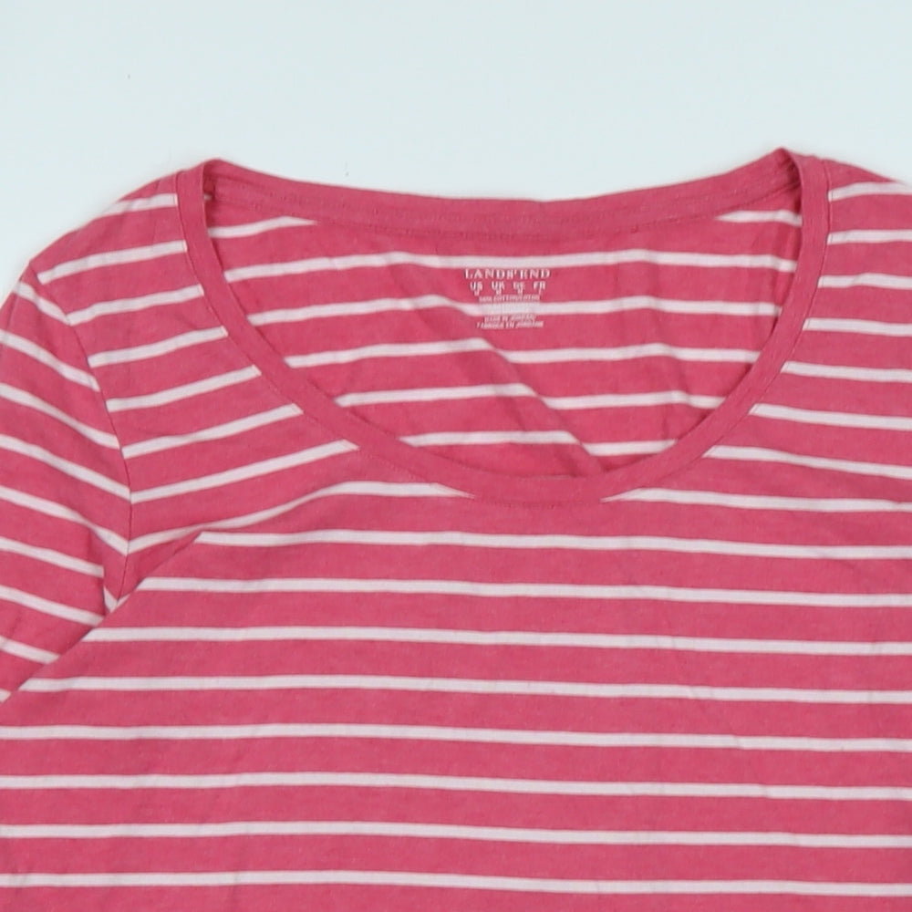 Womens UK Size M Lands' End Pink Jersey T-Shirt