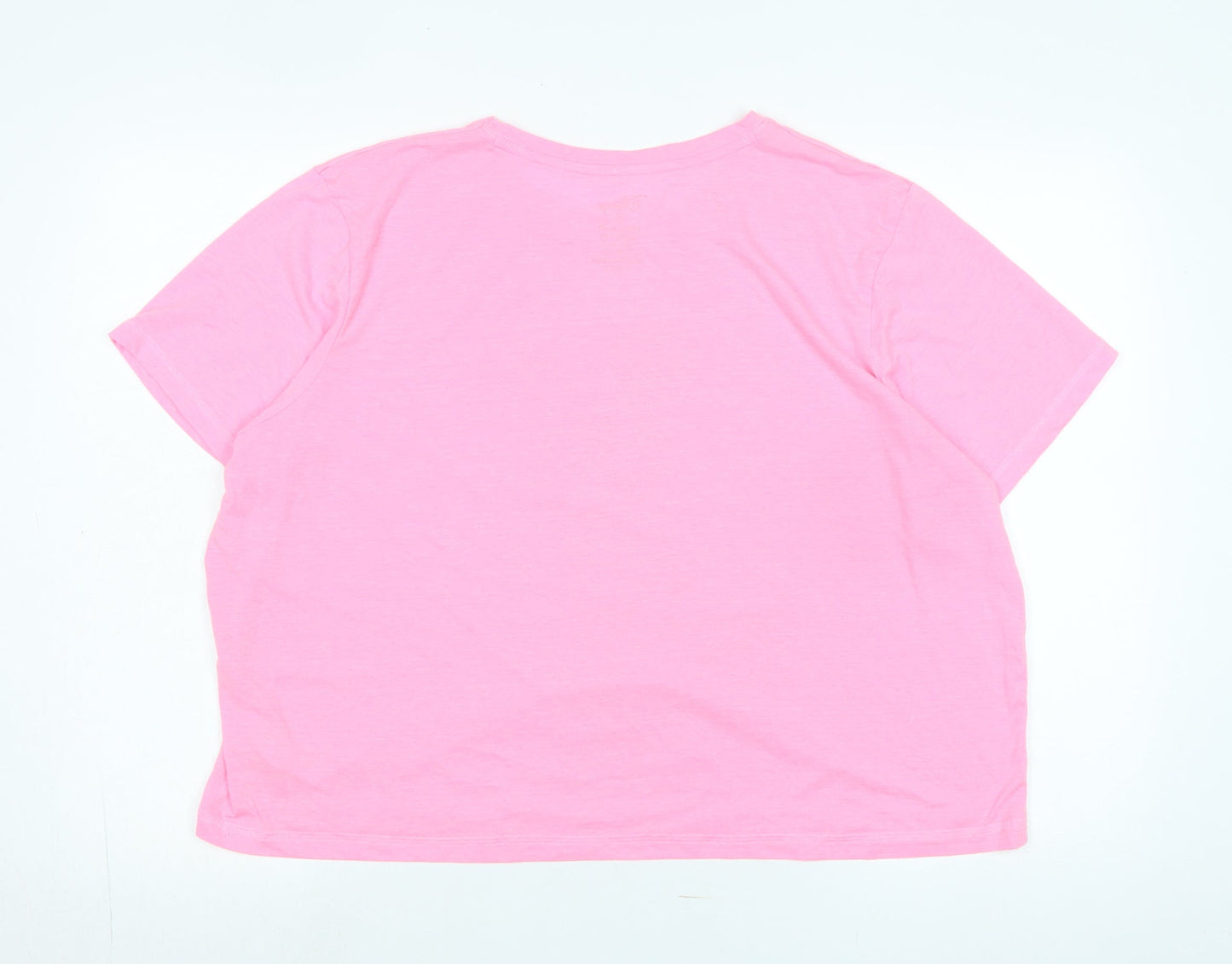 Womens UK Size XL Disney Pink Basic T-Shirt