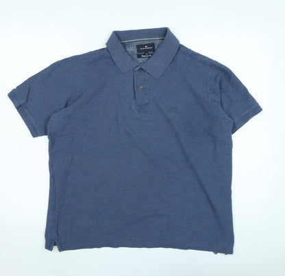 Blue Harbour Mens Blue Cotton Polo Size M Collared - Logo