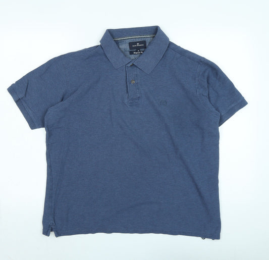 Blue Harbour Mens Blue Cotton Polo Size M Collared - Logo
