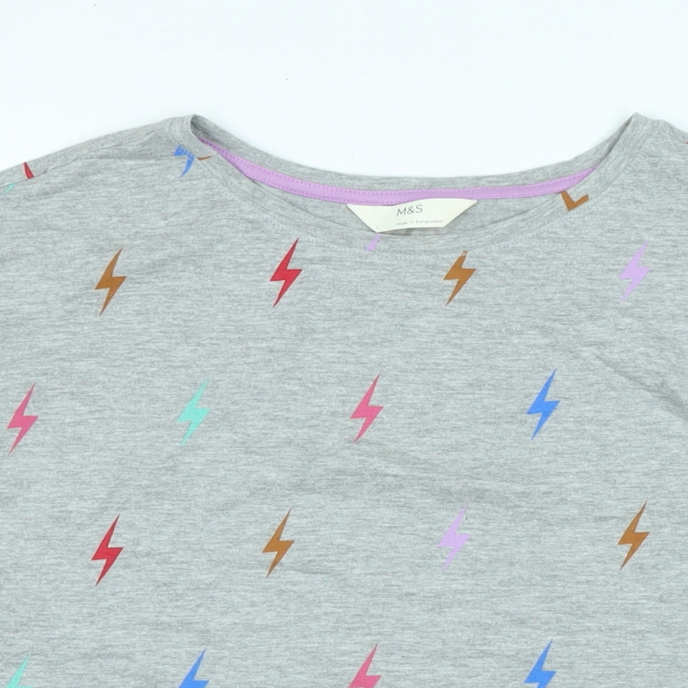 Womens UK Size L Marks and Spencer Grey Jersey T-Shirt