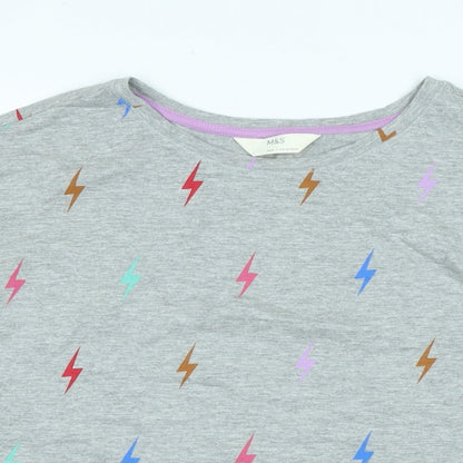 Womens UK Size L Marks and Spencer Grey Jersey T-Shirt