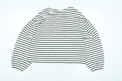 Marks and Spencer Girls Black Crew Neck Cotton Pullover Jumper Size 12-13 Years