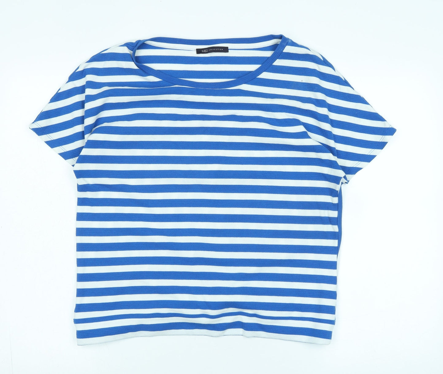 Womens UK Size 12 Marks and Spencer Blue Basic Blouse