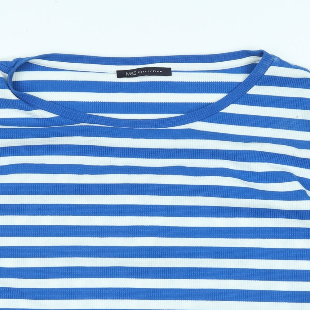 Womens UK Size 12 Marks and Spencer Blue Basic Blouse