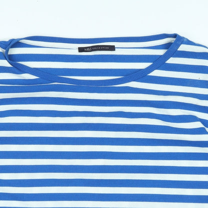 Womens UK Size 12 Marks and Spencer Blue Basic Blouse