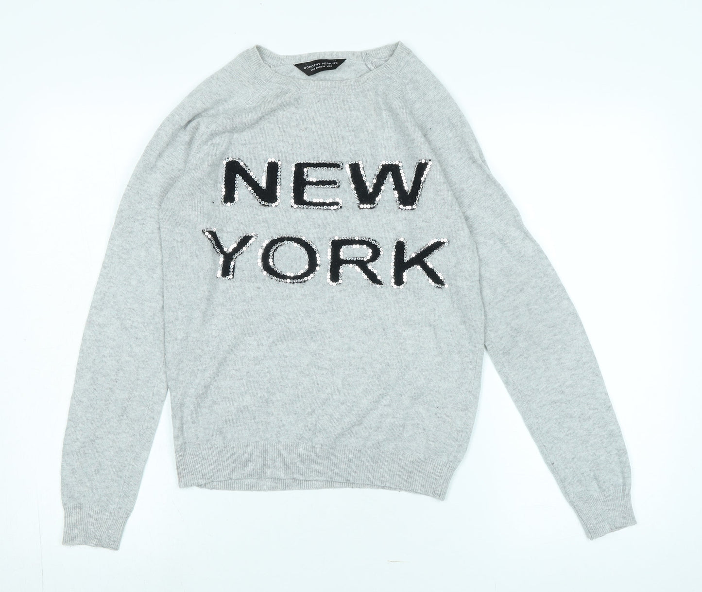 Womens UK Size 8 Dorothy Perkins Grey Pullover Jumper