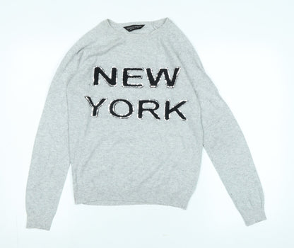 Womens UK Size 8 Dorothy Perkins Grey Pullover Jumper