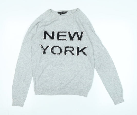 Womens UK Size 8 Dorothy Perkins Grey Pullover Jumper