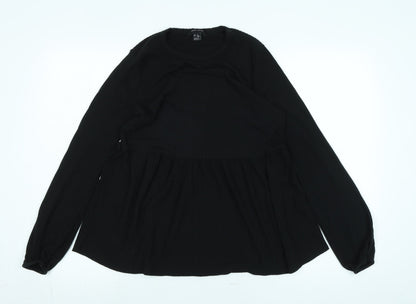 Womens UK Size 12 New Look Black Tunic T-Shirt