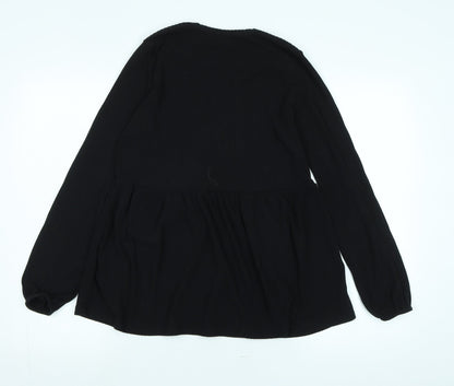 Womens UK Size 12 New Look Black Tunic T-Shirt