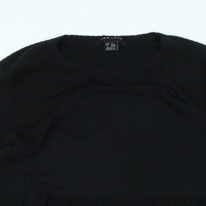 Womens UK Size 12 New Look Black Tunic T-Shirt